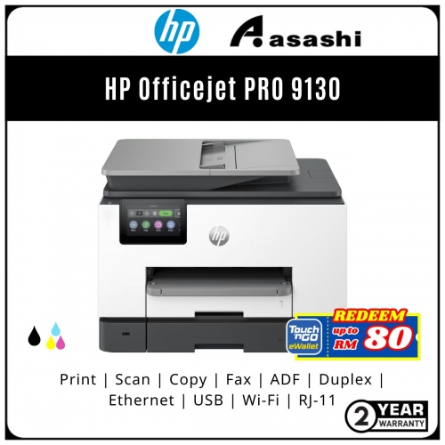 HP Officejet PRO 9130 AIO Printer (Print/Scan/Copy/Fax/Duplex Printing & Scanning/Wireless/2Yr Warranty)