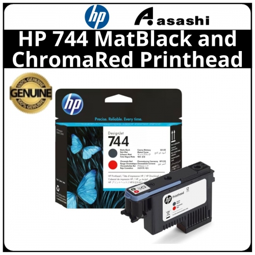 HP 744 Mat Black and Chromatic Red Printhead