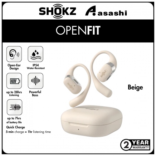 SHOKZ OpenFit (Beige) Open-Ear True Wireless Earbuds