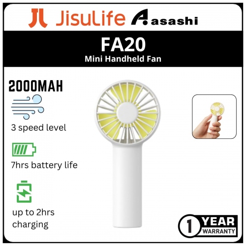 JisuLife FA20 Mini 2000mAH Handheld Fan - White