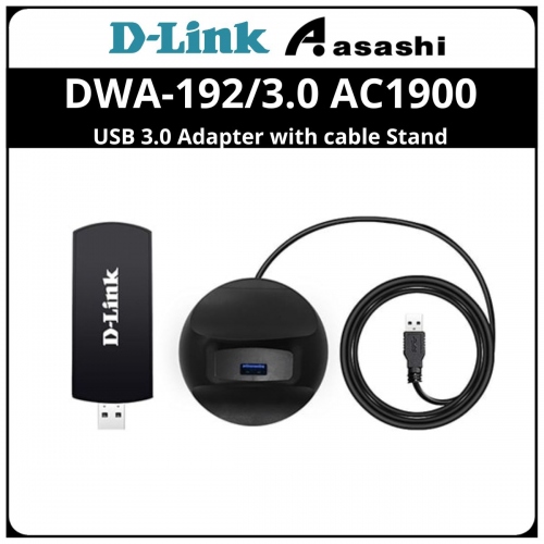 D-Link DWA-192/3.0 Wireless AC1900 USB 3.0 Adapter with cable Stand