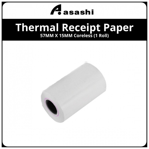 Thermal Receipt Paper 57MM X 15MM Coreless (1 Roll)