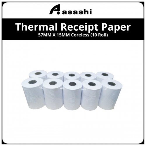 Thermal Receipt Paper 57MM X 15M Coreless (10 Roll)