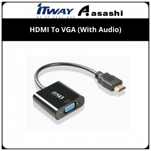 ITWAY OEM (US09019A) HDMI To VGA Converter with audio (1 month Limited Hardware Warranty)
