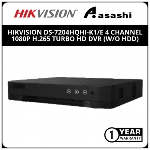 Hikvision DS-7204HQHI-K1/E 4 Channel 1080P H.265 Turbo HD DVR (W/O HDD)