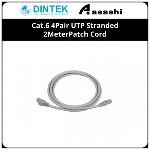 Dintek Cat.6 4Pair UTP Stranded 2MeterPatch Cord