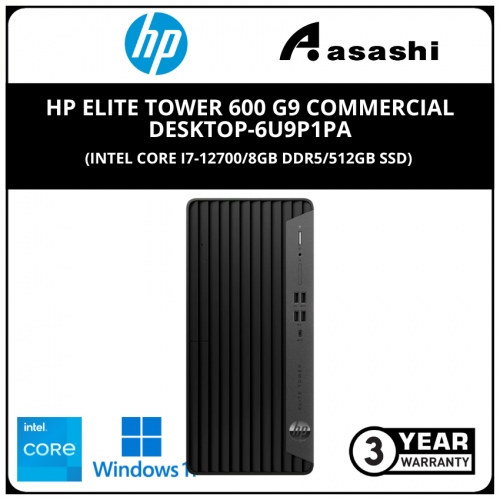HP Elite Tower 600 G9 Commercial Desktop-6U9P1PA-(Intel Core i7-12700/8GB DDR5/512GB SSD/Intel UHD Graphic 770/No ODD/HP Keyboard & Mouse/Win11 Pro DG Win10 Pro/3Y)