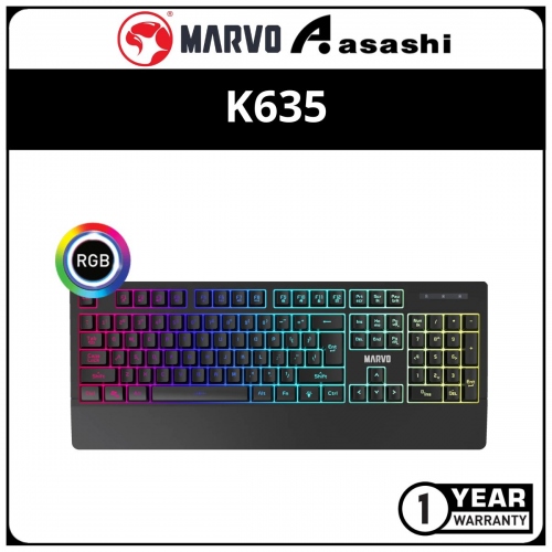 Marvo K635 Membrane Gaming Keyboard (1 yrs Limited Hardware Warranty)