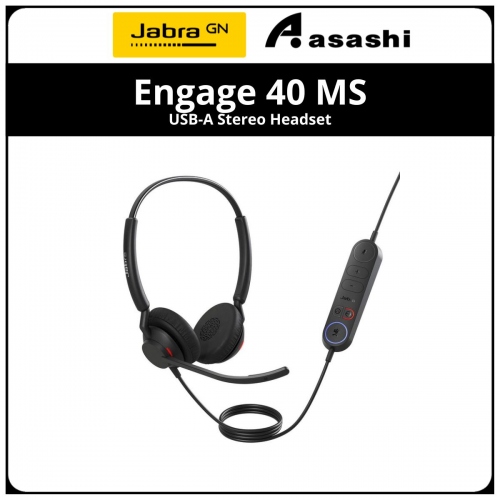 Jabra Engage 40 MS - (Inline Link) USB-A Stereo Headset