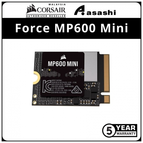 Corsair Force MP600 Mini 1TB M.2 2230 PCIE Gen4 x4 NVMe SSD - CSSD-F1000GBMP600MN (Up to 4800MB/s Read & 4800MB/s Write)