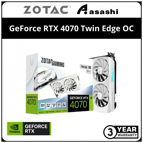 ZOTAC GAMING GeForce RTX 4070 Twin Edge OC White Edition 12GB GDDR6X Graphic Card (ZT-D40700Q-10M)