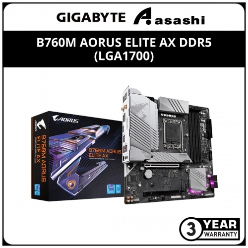 GIGABYTE B760M AORUS ELITE AX DDR5 (LGA1700) MATX Motherboard