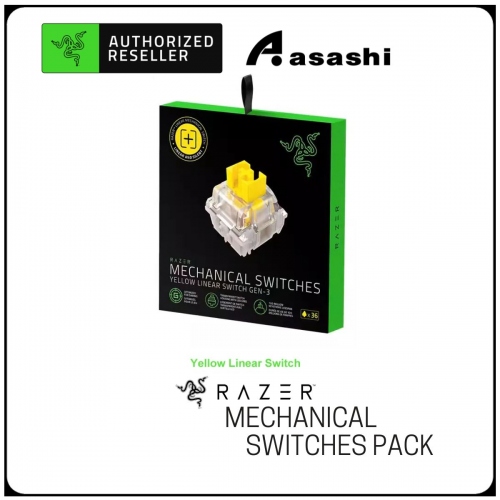 Razer Mechanical Switches Pack – Yellow Clicky Switch (Transparent Switch Housing, 100-Mil Keystroke Lifespan, 3-pin Connectors)