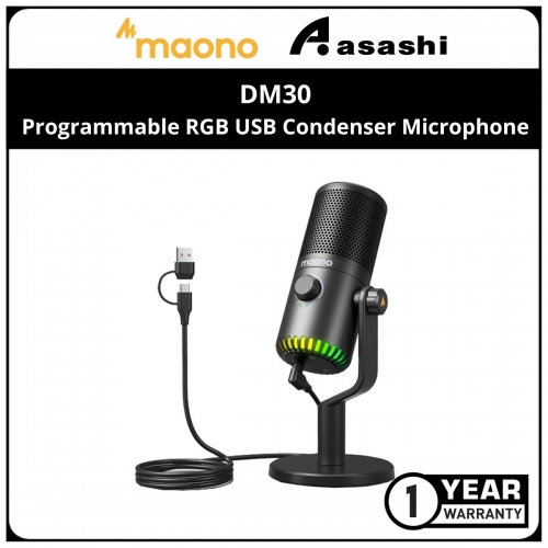Maono DM30 Programmable RGB USB Condenser Microphone (1 yrs Limited Hardware Warranty)