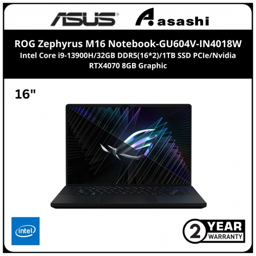 Asus ROG Zephyrus M16 Notebook-GU604V-IN4018W-(Intel Core i9-13900H/32GB DDR5(16*2)/1TB SSD PCIe/16