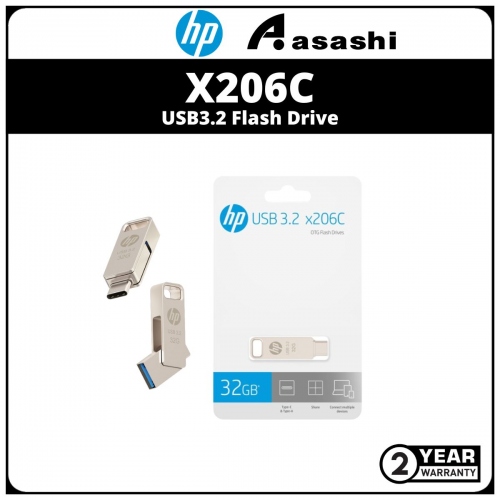 HP X206C 32GB USB3.2 OTG Flash Drive