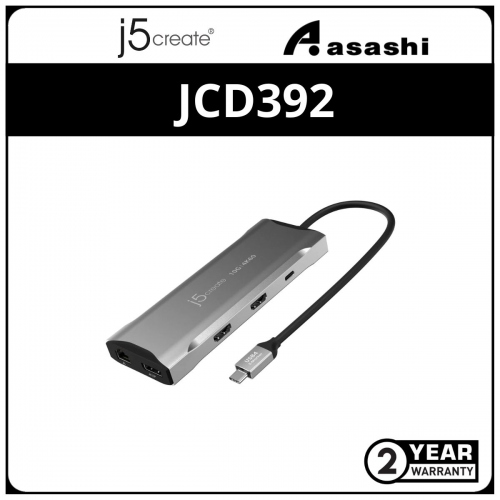 J5Create JCD392 4K60 Elite USB-C 10Gbps Travel Dock (2 yrs Limited Hardware Warranty)