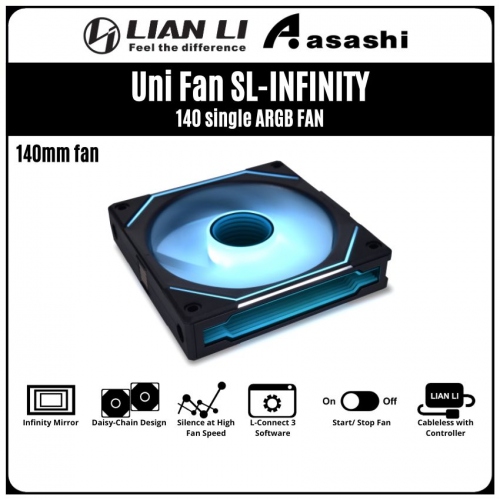 LIAN LI Uni Fan SL-INFINITY 140 Single ARGB FAN - Black