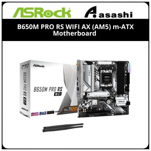 ASRock B650M PRO RS WIFI AX (AM5) m-ATX Motherboard (HDMI, DP)
