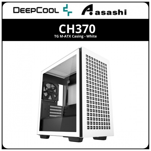 Deepcool CH370 TG M-ATX Casing - White (1x 120mm Fan)