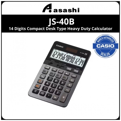 CASIO JS-40B 14 Digits Compact Desk Type Heavy Duty Calculator