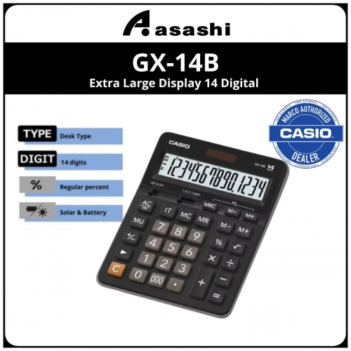 Casio GX-14B Extra Large Display 14 Digital (12months Warrany) MUST KEEP BOX FOR WARRANTY