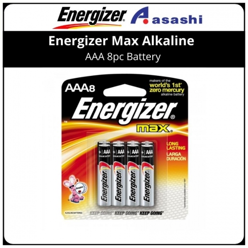 Energizer Max Alkaline AAA 8pc Battery (E92BP8M)