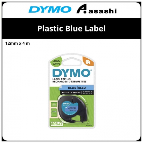 Dymo 12mm x 4m Plastic blue Label (91205)