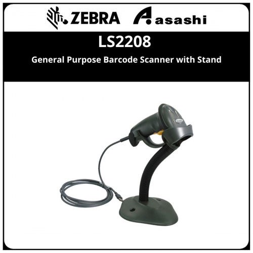Zebra LS2208 General Purpose Barcode Scanner with Stand