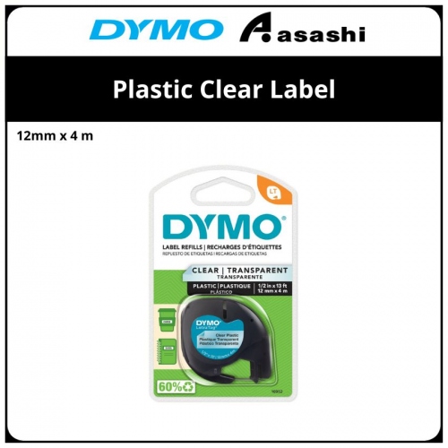 Dymo 12mm x 4 m Plastic Clear Label (12267)