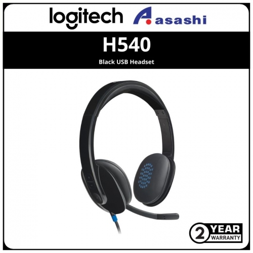 Logitech H540-Black USB Headset (2 yrs Limited Hardware Warranty)