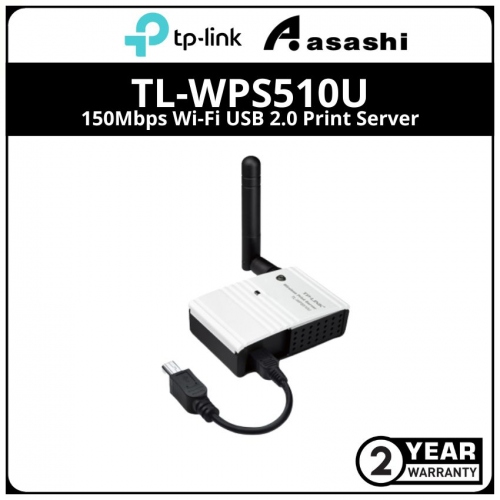 TP-Link TL-WPS510U 150Mbps Wi-Fi USB 2.0 Print Server, 2.4GHz, 802.11b/g/n, single USB 2.0 port, with detachable 
antenna