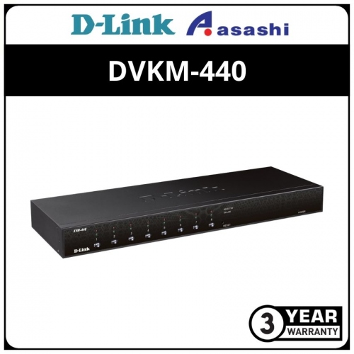 D-Link DVKM-440 8 Port PS2 & USB Combo KVM Switch with Include Full 8 set cable