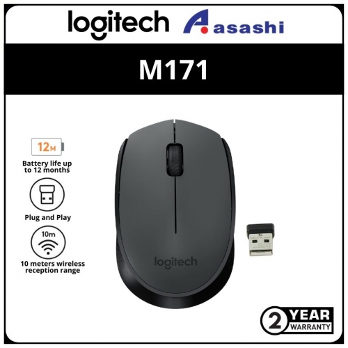 Logitech M171-Grey Wireless Mouse (1 yrs Limited Hardware Warranty)