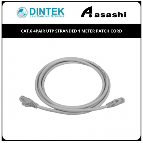 Dintek Cat.6 4Pair UTP Stranded 1 Meter Patch Cord