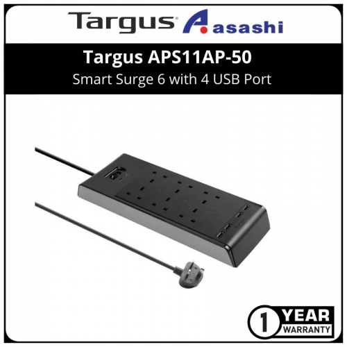 Targus APS11AP-50 Smart Surge 6 with 4 USB Port (1 yrs Manufacturer Warranty)