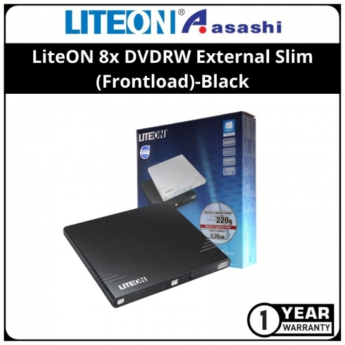 LiteON 8x DVDRW External Slim (Frontload)-Black EBAU108