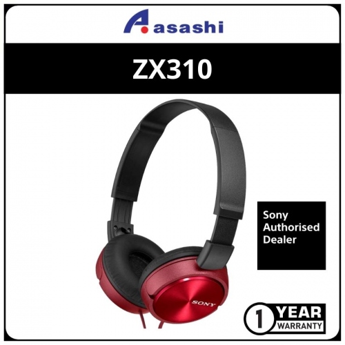 Sony ZX310(Red) Sound Monitoring Headphones (1 yrs Limited Hardware Warranty)