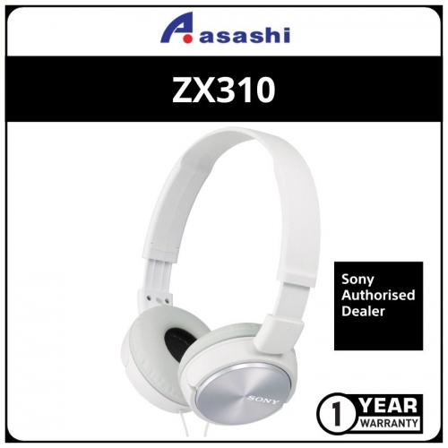 Sony ZX310(White) Sound Monitoring Headphones (1 yrs Limited Hardware Warranty)