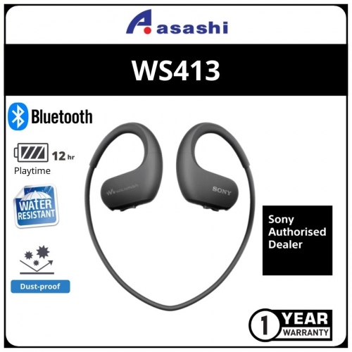 Sony WS413/BME-Black Waterproof All-In-One Walkman MP3 Headphone (4GB Internal Memory) (1 yrs Limited Hardware Warranty)