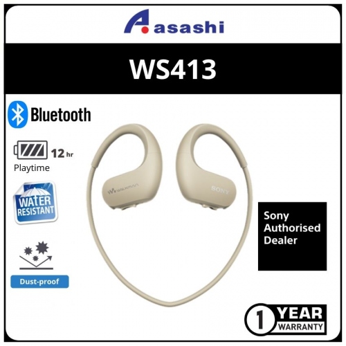 Sony WS413/CME-Ivory Waterproof All-In-One Walkman MP3 Headphone (4GB Internal Memory) (1 yrs Limited Hardware Warranty)