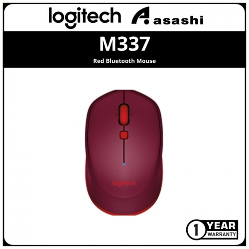 Logitech M337-Red Bluetooth Mouse (1 yrs Limited Hardware Warranty)