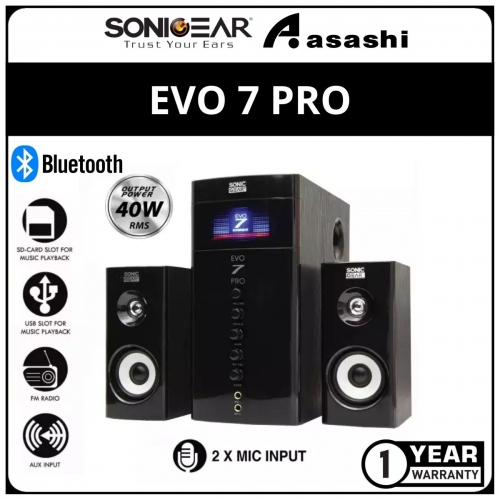 Sonic Gear EVO 7 PRO Multimedia Bluetooth Speaker | Dual Microphone Input | 1 Year Warranty