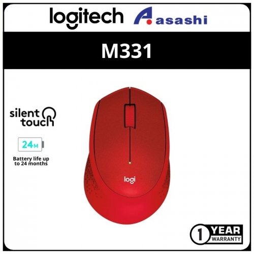 Logitech M331-Red Silent Plus Wirelss Mouse (1 yrs Limited Hardware Warranty)910-004916