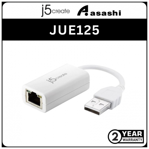 J5Create JUE125 USB2.0 To Gigabit Ethernet Adapter (2 yrs Limited Hardware Warranty)