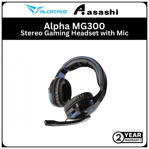 Alcatroz Alpha MG300-Black/Blue Stereo Gaming Headset with Mic (1 yrs Limited Hardware Warranty)
