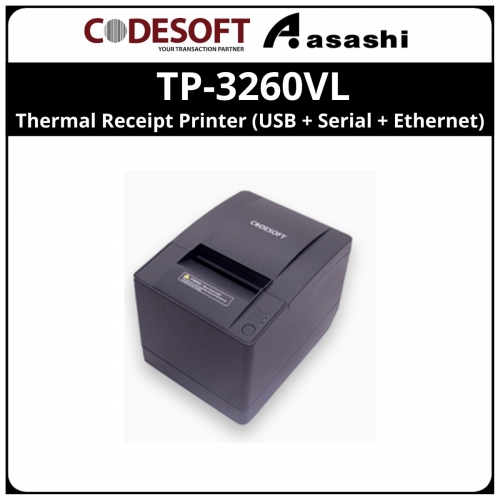 Code Soft TP-3260VL Thermal Receipt Printer (USB + Serial + Ethernet)