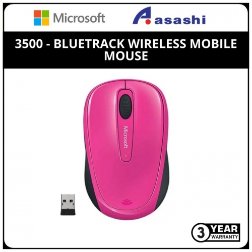 Microsoft 3500-Magenta Pink Bluetrack Wireless Mobile Mouse - GMF-00280 (3 yrs Limited Hardware Warranty)