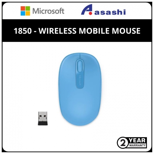 Microsoft 1850- Cyan Blue Wireless Mobile Mouse - U7Z-00059 (2 yrs Limited Hardware Warranty)