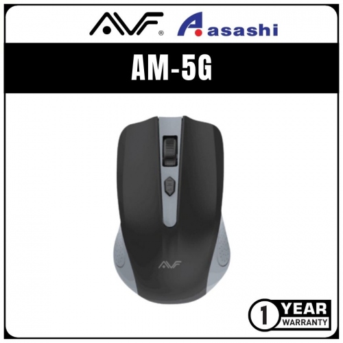 AVF (AM-5G-GR) 2.4G 1000dpi Wireless Optical Mouse - Grey